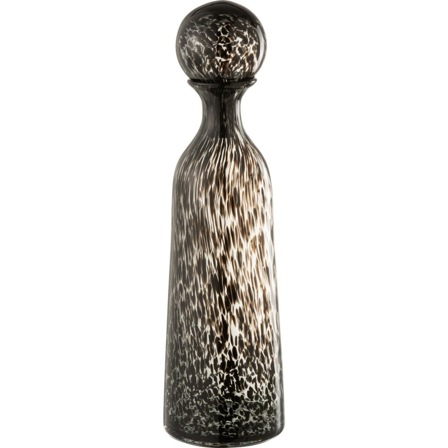 J-Line decoratie Fles + Stop Stip Hoog - glas - zwart - large afbeelding 1