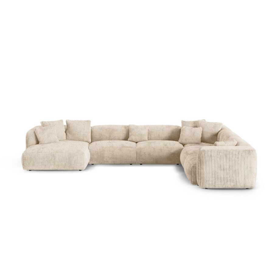 Modulaire hoekbank Martina rechts ribstof | Micadoni Home afbeelding 1