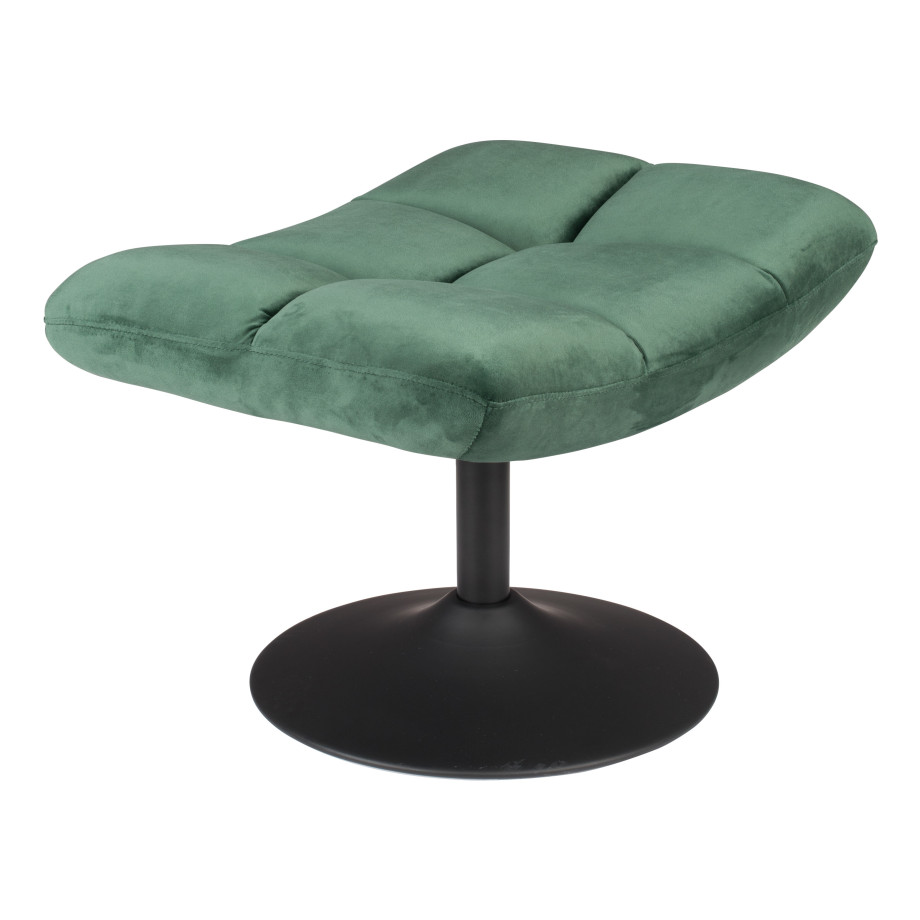 Dutchbone Hocker 'Bar' Velvet, kleur Groen afbeelding 1