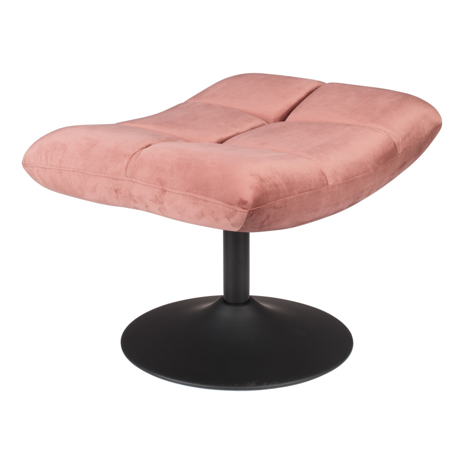 Dutchbone Hocker 'Bar' Velvet, kleur Roze afbeelding 1