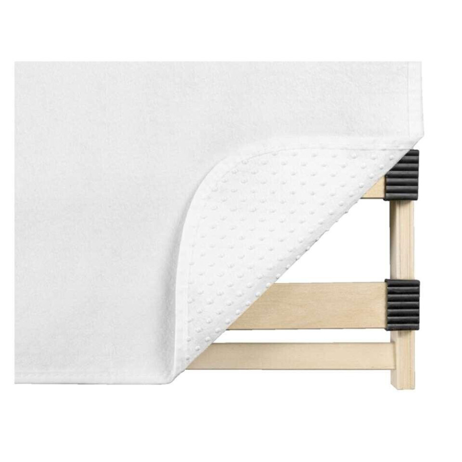 Leen Bakker - Ondermatrasbeschermer Noppen - 90x200 Cm - Polyester - Wit Leen Bakker - Ondermatrasbeschermer Noppen - 90x200 Cm - Polyester - Wit afbeelding 1