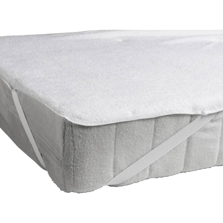 Leen Bakker - Waterdichte Matrasbeschermer Badstof - 140x200 Cm - Katoen/Polyester/Badstof - Wit afbeelding 1