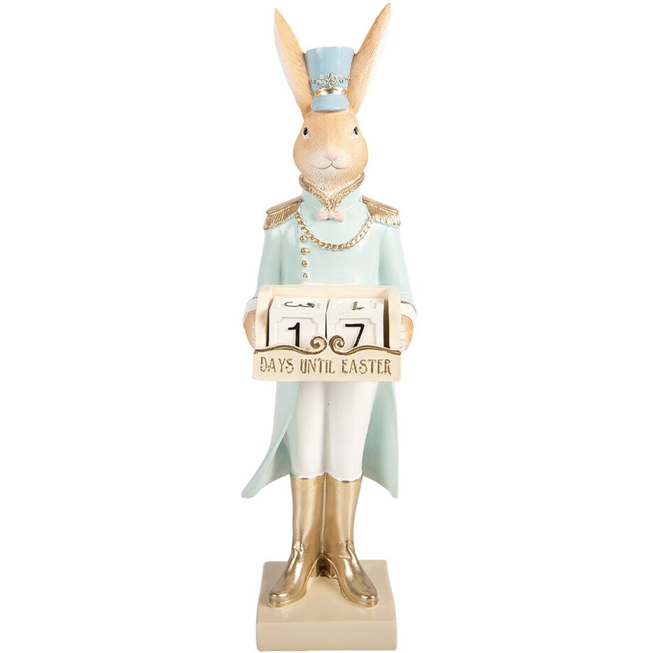 Clayre & Eef Decoratie Beeld Konijn 9x10x32 cm Beige Kunststof afbeelding 1