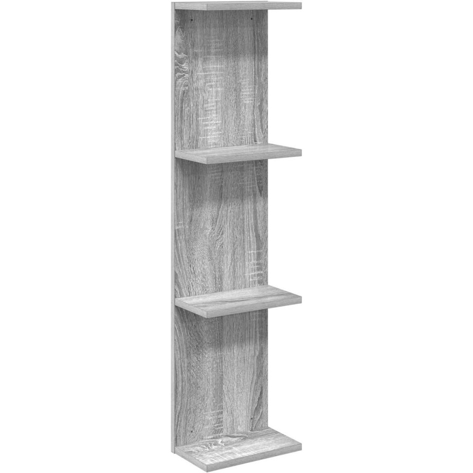vidaXL - Wandplank - Grijs - Sonoma - 25 - x - 15 - x - 100 - cm - Bewerkt - hout afbeelding 1