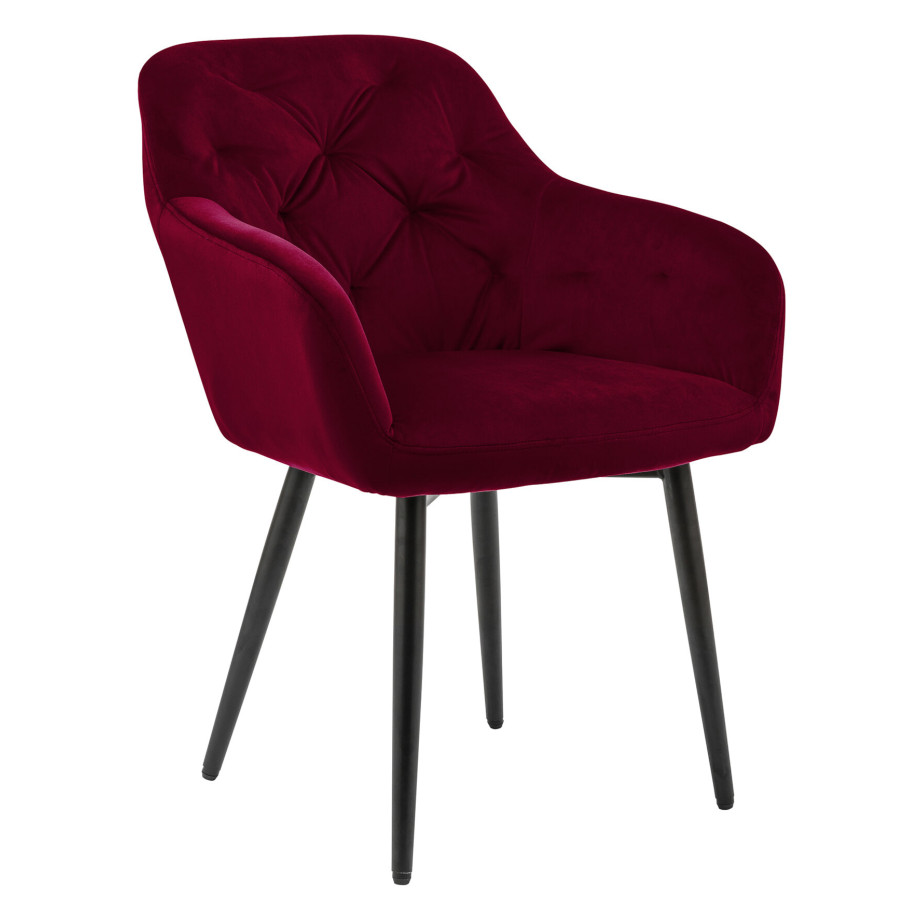 Artistiq Eetkamerstoel 'Laila' Velvet, kleur Rood afbeelding 1