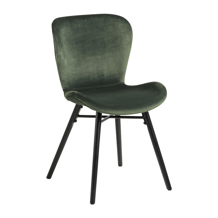 Bendt Eetkamerstoel 'Olle' Velvet, kleur Forest Green afbeelding 1