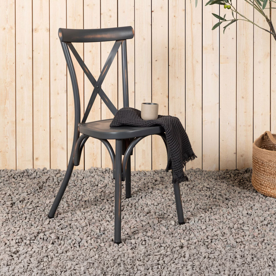 Nohr Tuinstoel 'Lurdes' kleur Donkergrijs Nohr Tuinstoel 'Lurdes' kleur Donkergrijs afbeelding 1