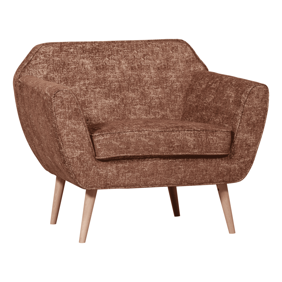 WOOOD Fauteuil 'Rocco' Chenille, kleur Brick afbeelding 1