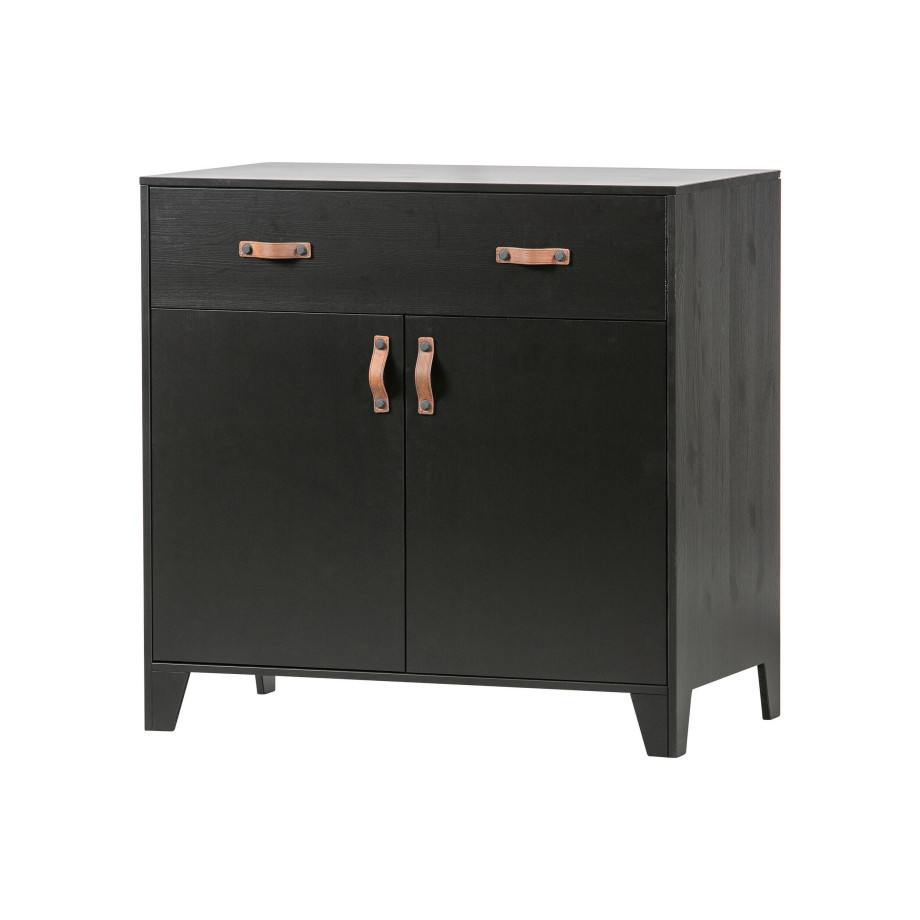 WOOOD Commode 'Dian' Grenen, kleur Zwart afbeelding 1