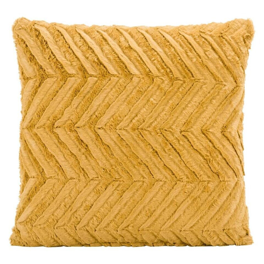 2e Halve Prijs Leen Bakker - Sierkussen Monica - Oker - 45x45 Cm - Polyester - Geel afbeelding 1