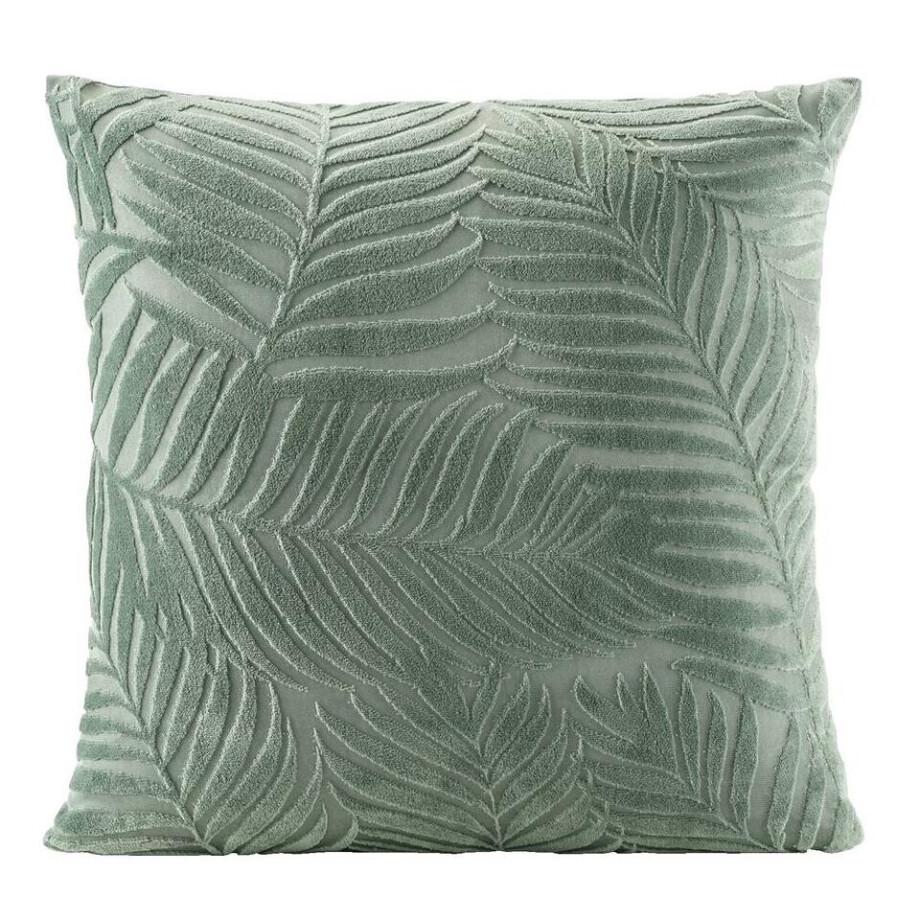 2e Halve Prijs Leen Bakker - Sierkussen Jill - 45x45 Cm - Polyester - Groen afbeelding 1
