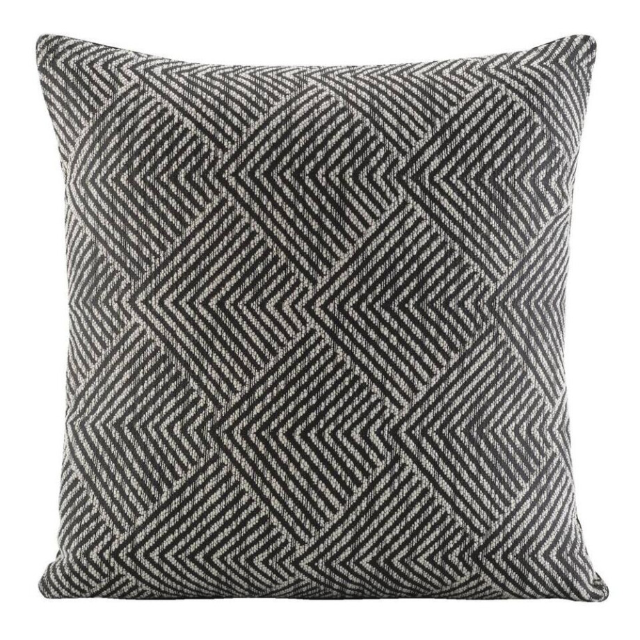 1+1 Gratis Leen Bakker - Sierkussen Shanghai - Antraciet - 45x45 Cm - Polyester - Grijs afbeelding 1