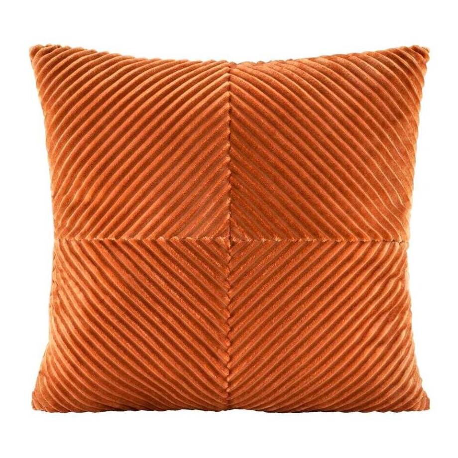 2e Halve Prijs Leen Bakker - Sierkussen Raf - Caramel - 45x45 Cm - Polyester - Bruin#Oranje afbeelding 1