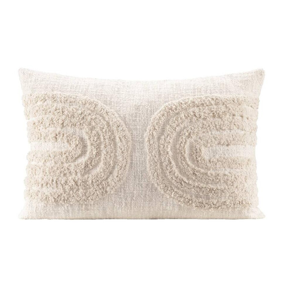 1+1 Gratis Leen Bakker - Sierkussen Mels - Off-white - 40x60 Cm - Polyester - Wit 1+1 Gratis Leen Bakker - Sierkussen Mels - Off-white - 40x60 Cm - Polyester - Wit afbeelding 1