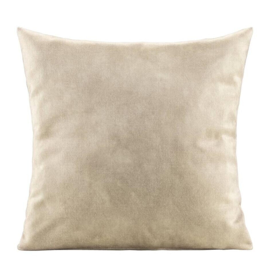 2e Halve Prijs Leen Bakker - Sierkussen Mathis - 45x45 Cm - Polyester/Velvet - Beige - 10x45x45 Cm afbeelding 1
