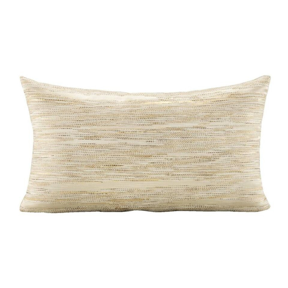 2e Halve Prijs Leen Bakker - Sierkussen Solane - Naturel/goud - 30x50 Cm - Katoen/Polyester - Geel#Crème#Goudkleurig afbeelding 1