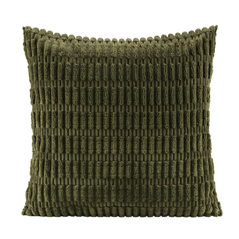 2e Halve Prijs Leen Bakker - Sierkussen Ryk - Olijf - 45x45 Cm - Polyester - Groen - 10x45x45 Cm afbeelding 1