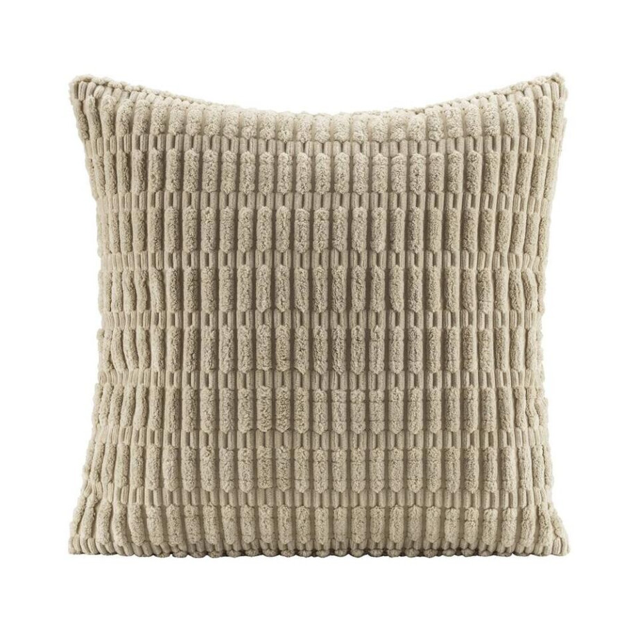 2e Halve Prijs Leen Bakker - Sierkussen Ryk - Zandkleur- 45x45 Cm - Polyester - Beige - 10x45x45 Cm afbeelding 1