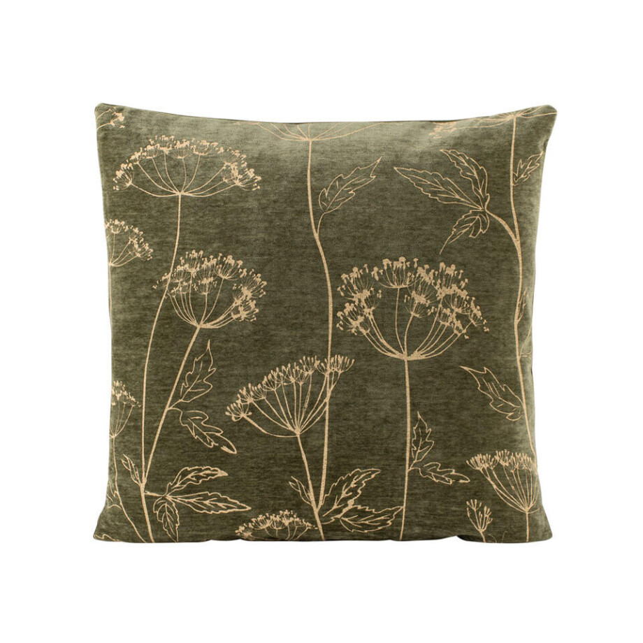 2e Halve Prijs Leen Bakker - Sierkussen Fenne - Olijf - 45x45 Cm - Polyester - Groen afbeelding 1