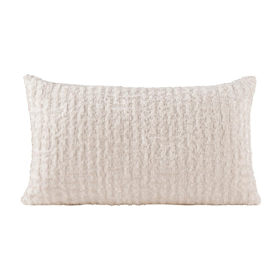 2e Halve Prijs Leen Bakker - Sierkussen Jort - Off-white - 30x50 Cm - Polyester - Wit afbeelding 1