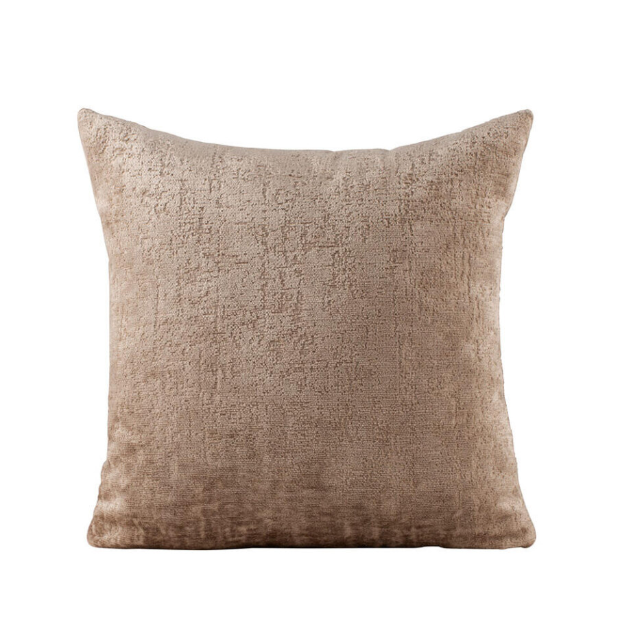 2e Halve Prijs Leen Bakker - Sierkussen Runa - 45x45 Cm - Polyester - Taupe afbeelding 1