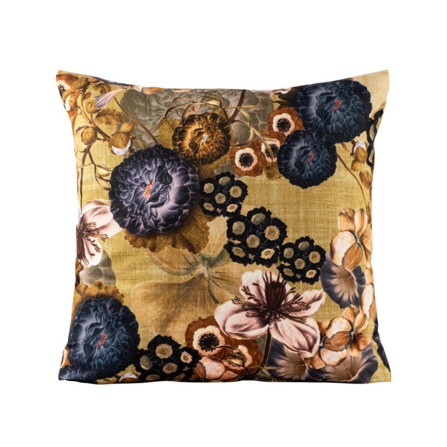 2e Halve Prijs Leen Bakker - Sierkussen Suze - Okergeel - 45x45 Cm - Polyester - Multikleur#Geel afbeelding 1