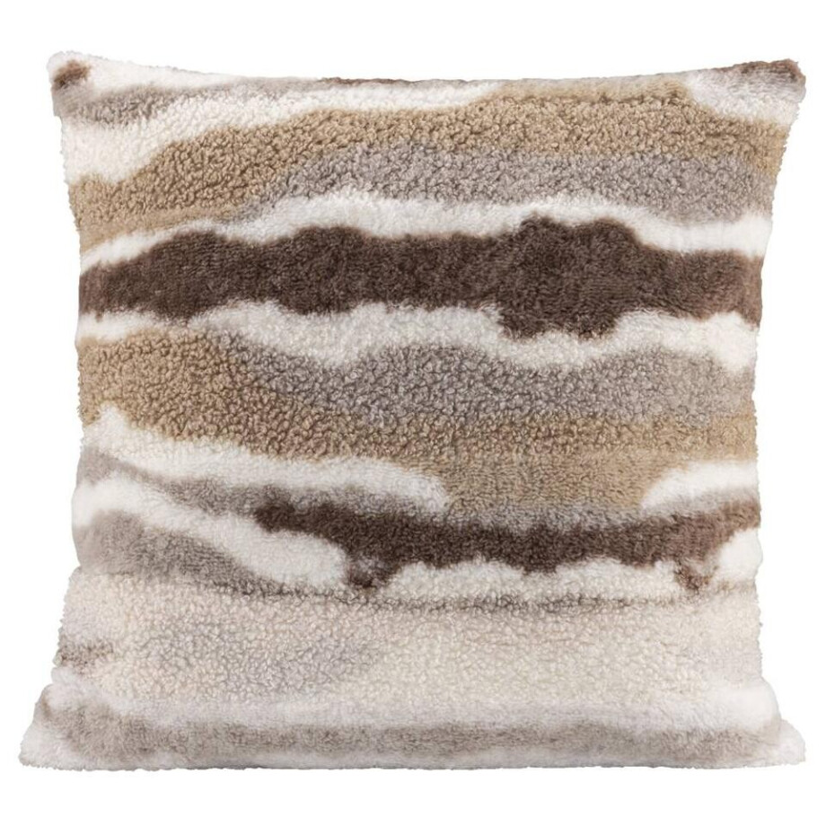 2e Halve Prijs Leen Bakker - Sierkussen Manda - Off-white - 45x45 Cm - Polyester - Beige#Multikleur - 10x45x45 Cm afbeelding 1