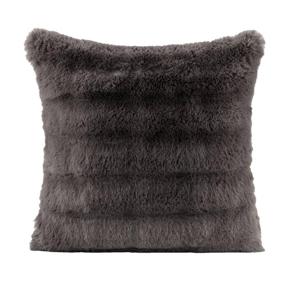 2e Halve Prijs Leen Bakker - Sierkussen Donnie - Antraciet - 45x45 Cm - Polyester - Grijs - 10x45x45 Cm afbeelding 1