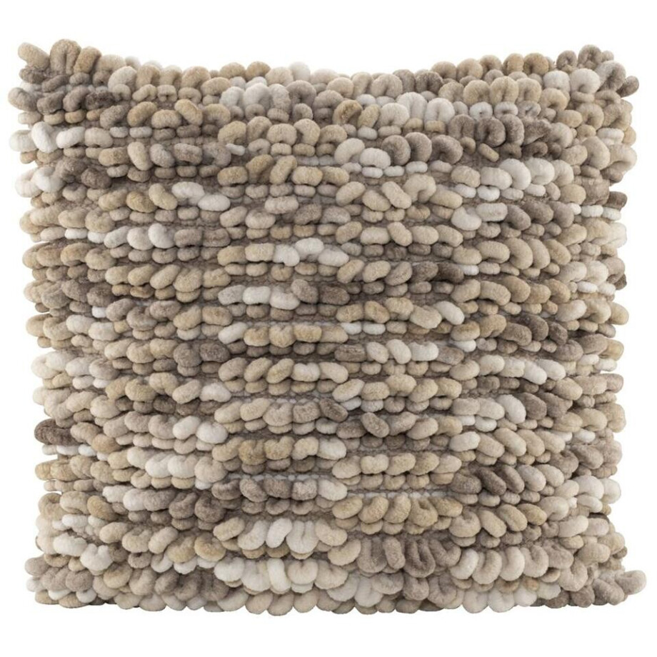 2e Halve Prijs Leen Bakker - Sierkussen Iep - /zand - 45x45 Cm - Polyester - Beige - 10x45x45 Cm afbeelding 1