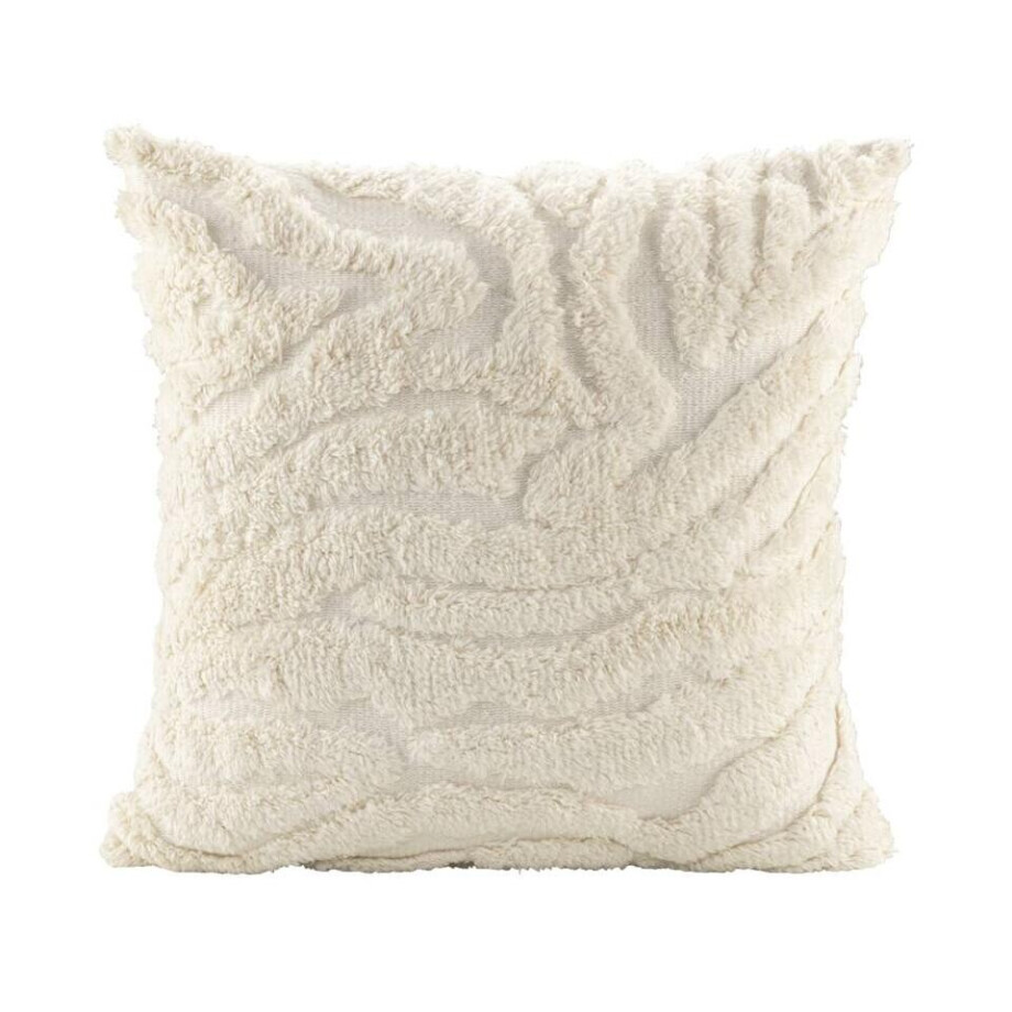 2e Halve Prijs Leen Bakker - Sierkussen Ivanie - Off-white - 45x45 Cm - Katoen/Polyester - Wit afbeelding 1