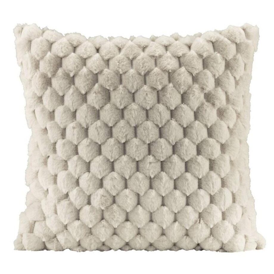 2e Halve Prijs Leen Bakker - Sierkussen Cynthia - Ivoor - 45x45 Cm - Polyester - Beige - 10x45x45 Cm afbeelding 1
