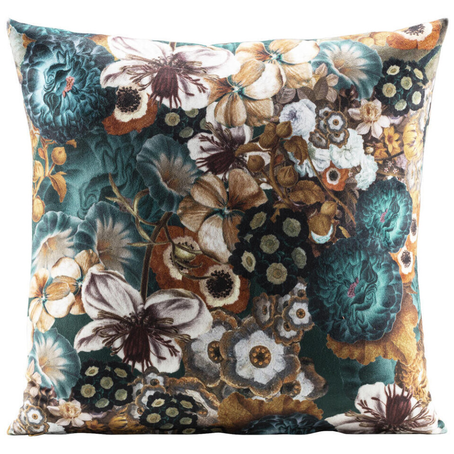 2e Halve Prijs Leen Bakker - Sierkussen Lois - Petrol - 45x45 Cm - Polyester - Blauw afbeelding 1