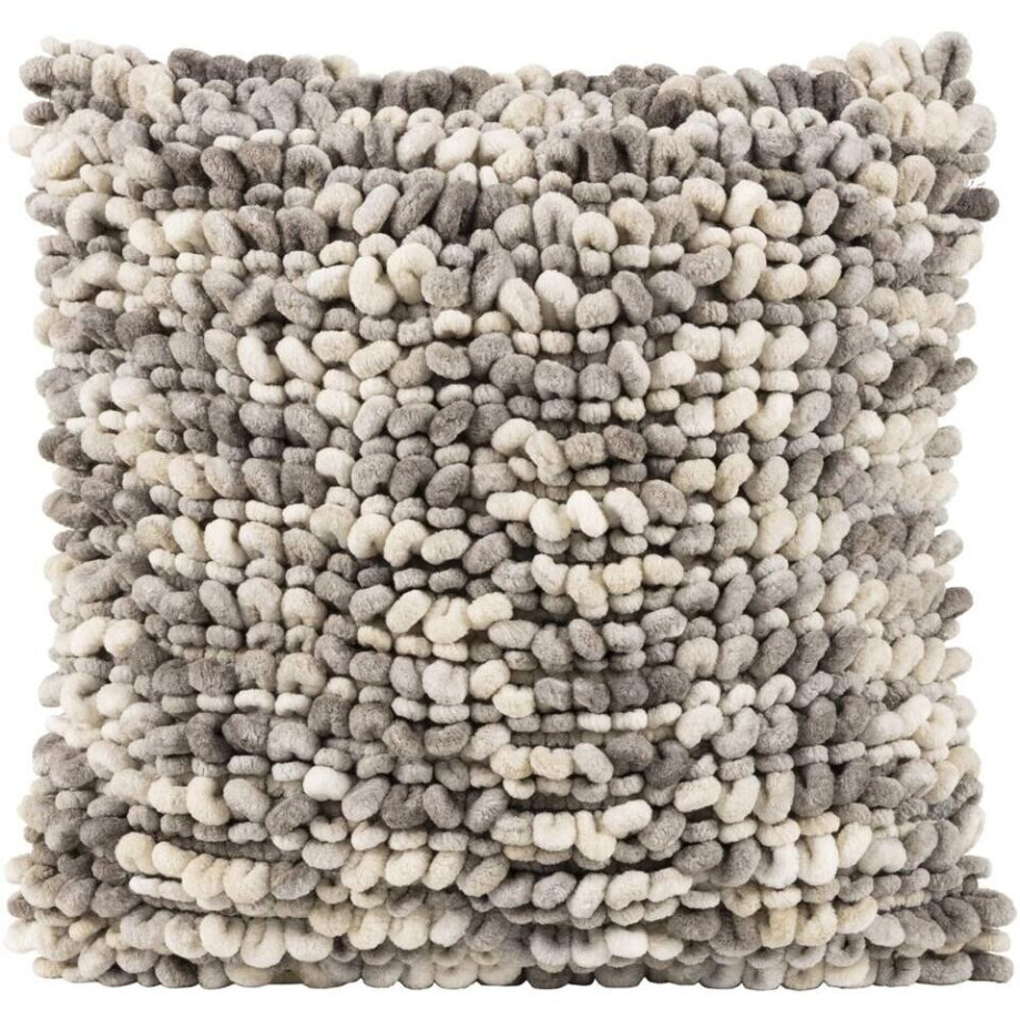 2e Halve Prijs Leen Bakker - Sierkussen Iep - Grijs/zand - 45x45 Cm - Katoen/Polyester - Grijs#Beige afbeelding 1