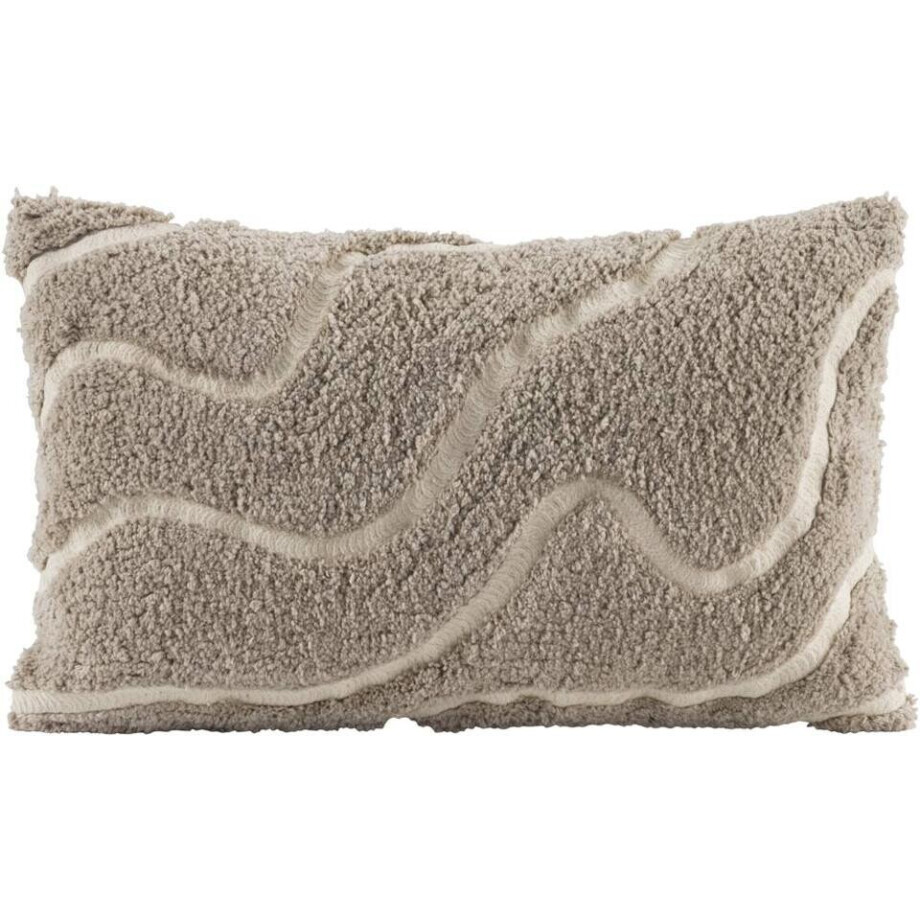 2e Halve Prijs Leen Bakker - Sierkussen Guust - Grijs/wit - 30x50 Cm - Katoen - Wit#Grijs afbeelding 1