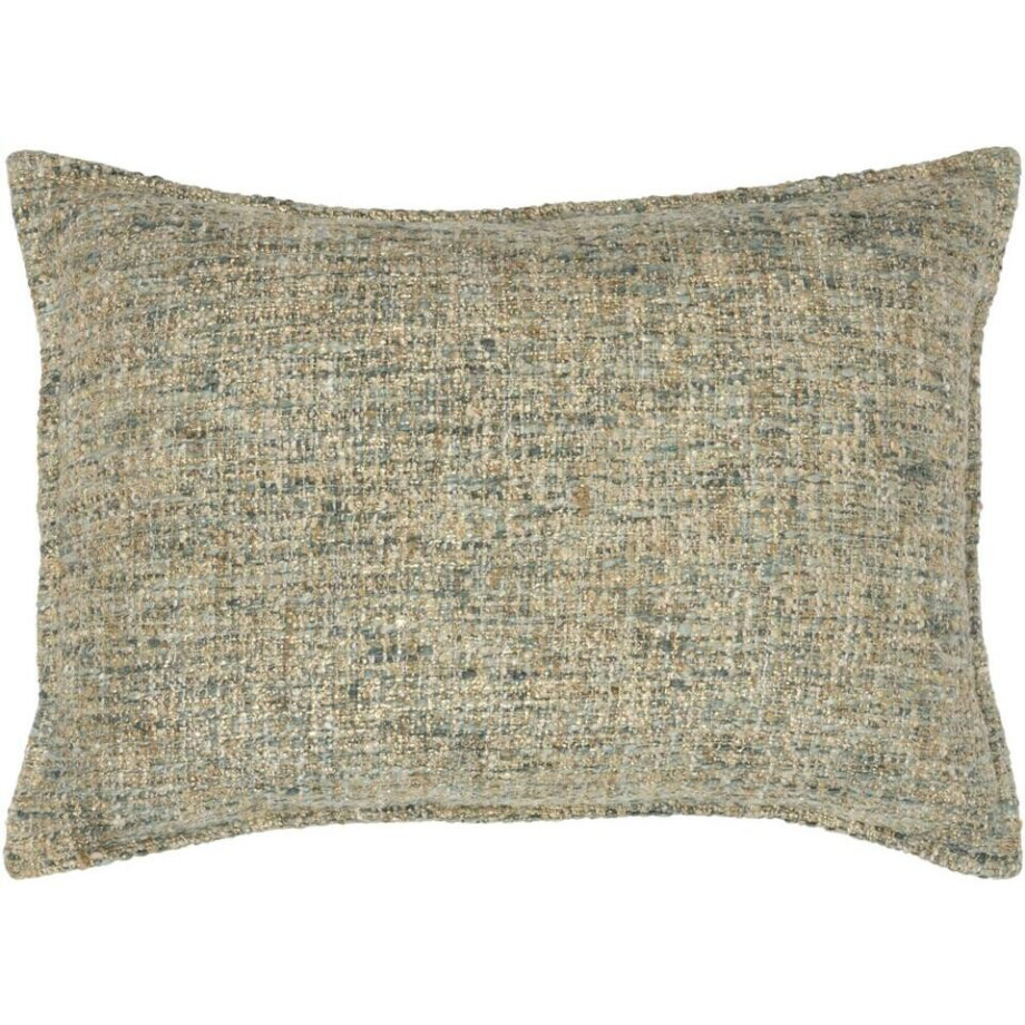 2e Halve Prijs Leen Bakker - Sierkussen Lily - Groen/goud - 35x50 Cm - Katoen/Polyester - Groen#Goudkleurig afbeelding 1