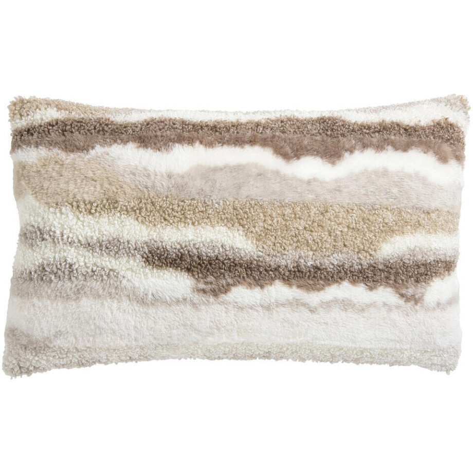 1+1 Gratis Sierkussen Manda - Off-white/ Zand - 30x50 Cm afbeelding 