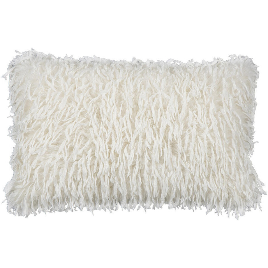 Leen Bakker - Sierkussen Jildou - Of-white - 30x50 Cm - Polyester - Wit afbeelding 1