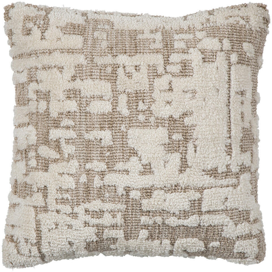 Leen Bakker - Sierkussen Dayen - 45x45 Cm - Polyester - Crème afbeelding 1