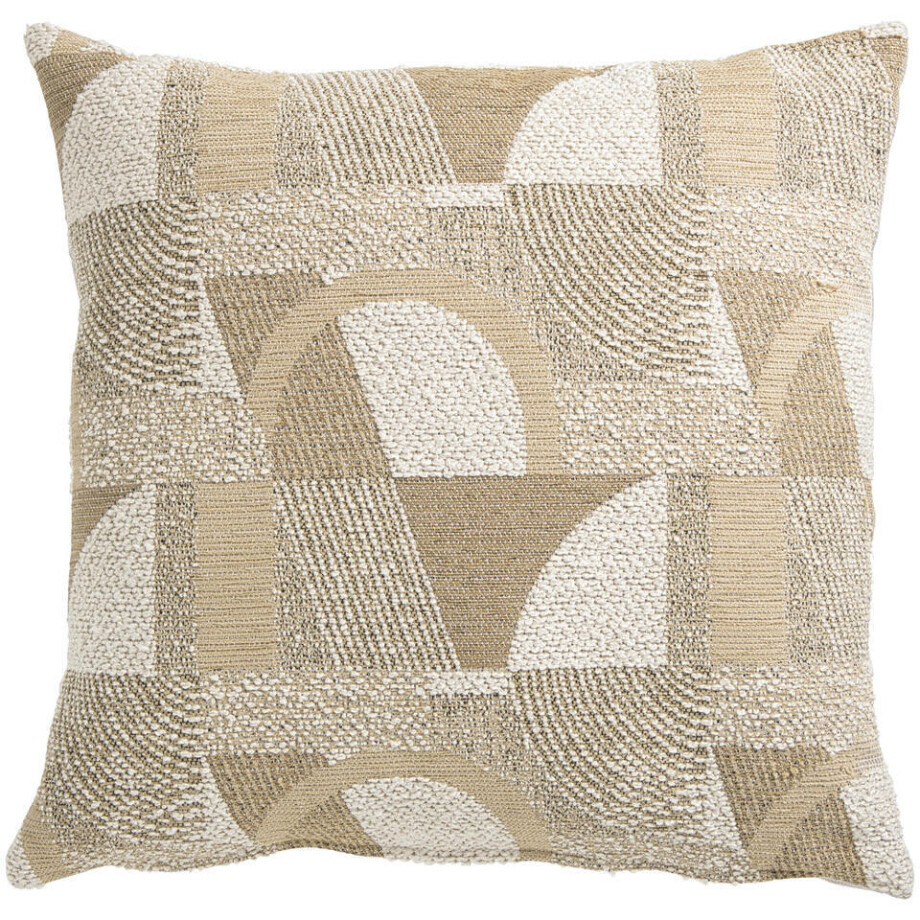2e Halve Prijs Leen Bakker - Sierkussen Jop - Zand - 45x45 Cm - Polyester - Beige afbeelding 1