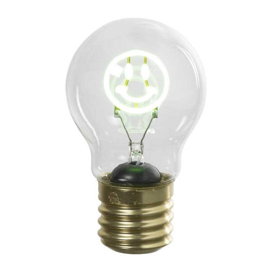 Ledlampje smiley - groen - ø7x12 cm Ledlampje smiley - groen - ø7x12 cm afbeelding
