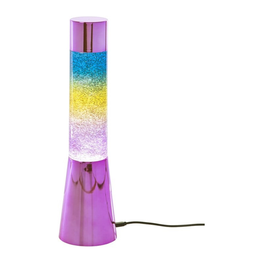 Glitter lamp - roze - ø8.5x33 cm afbeelding 