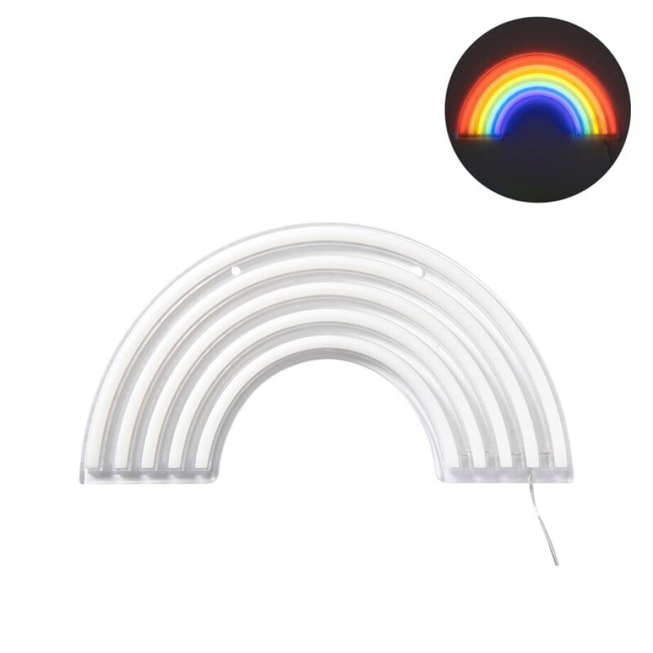 Neon LED lamp regenboog - multikleur - 30x16 cm afbeelding 