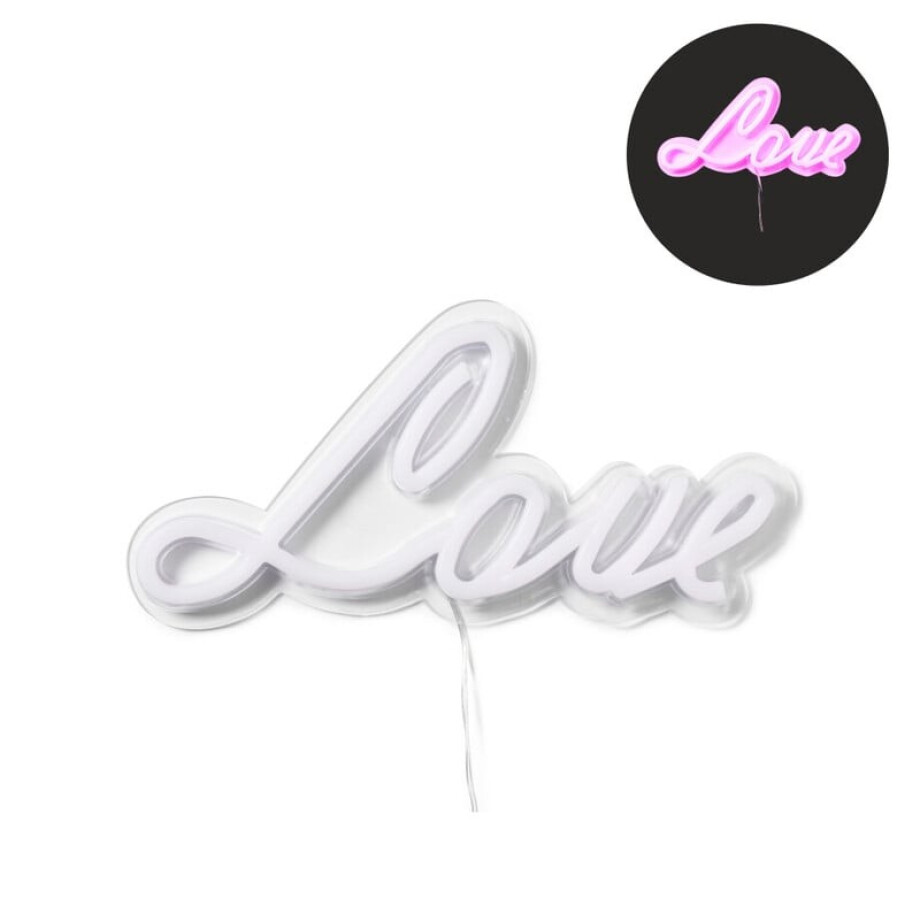 Neon LED lamp love - roze - 30x15 cm afbeelding 