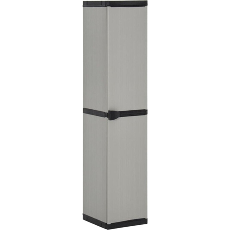 vidaXL - Tuinkast - met - 3 - schappen - 34x40x168 - cm - grijs - en - zwart vidaXL - Tuinkast - met - 3 - schappen - 34x40x168 - cm - grijs - en - zwart afbeelding 1