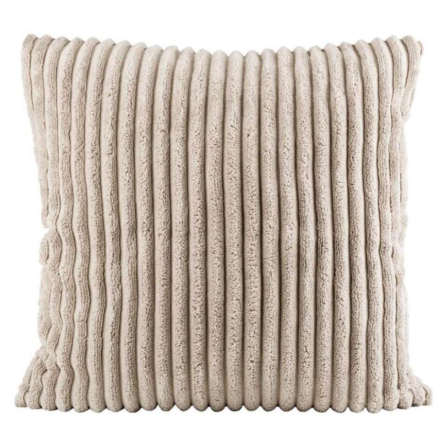 2e Halve Prijs Leen Bakker - Woonkussen Stan - 65x65 Cm - Polyester - Taupe afbeelding 1