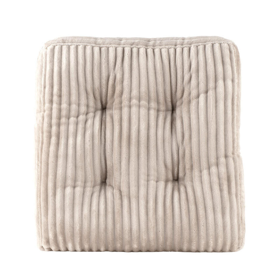 2e Halve Prijs Leen Bakker - Matraskussen Cara - 45x45x10 Cm - Polyester - Beige - 8x45x45 Cm afbeelding 1