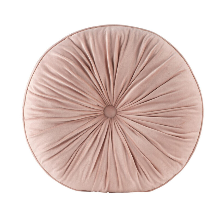 2e Halve Prijs Leen Bakker - Matraskussen Olivia - Oud - Ø45x10 Cm - Velvet - Roze afbeelding 1