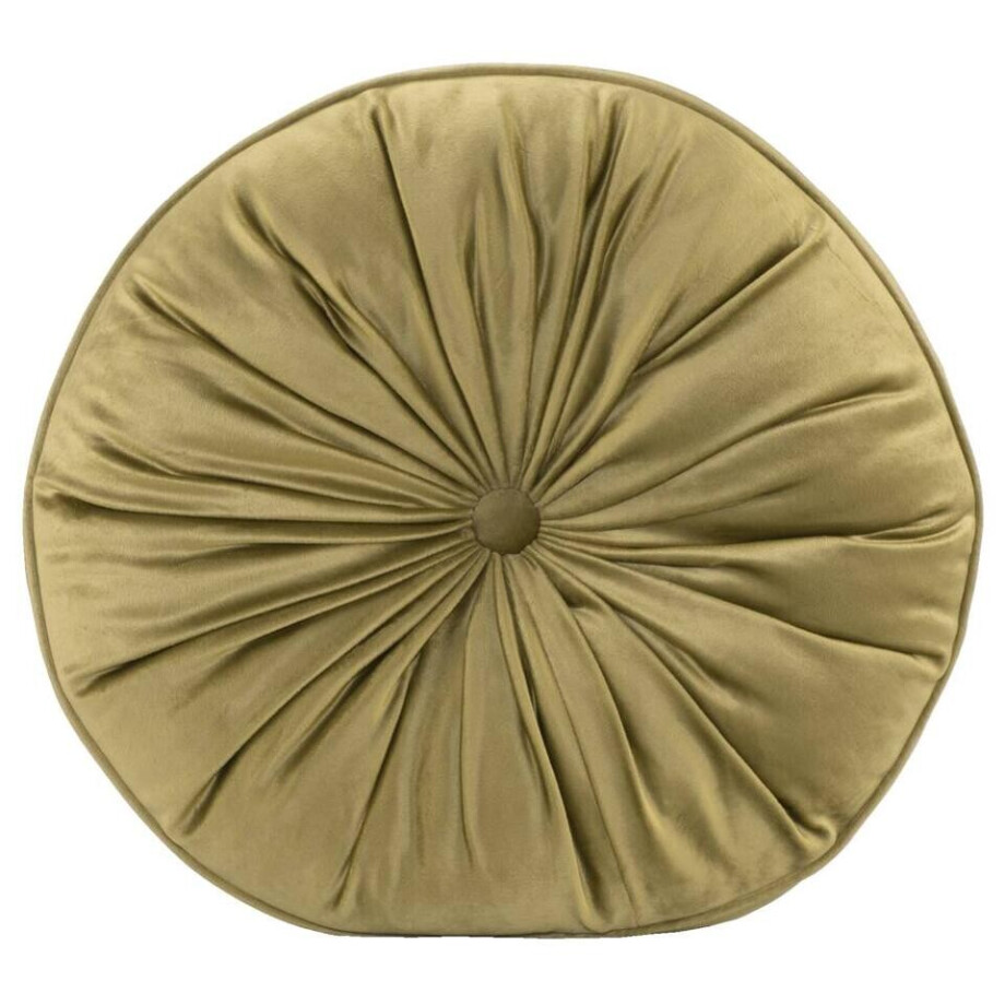 2e Halve Prijs Leen Bakker - Matraskussen Olivia - Ø45x10 Cm - Polyester - Groen afbeelding 1