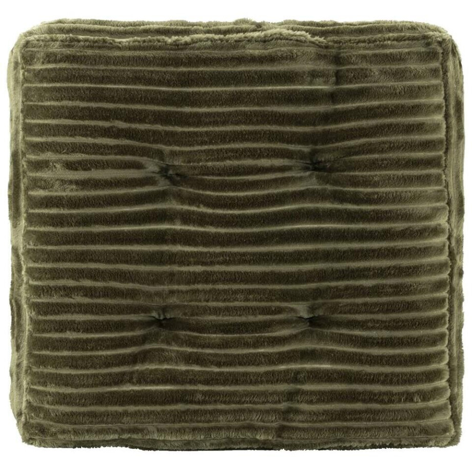 2e Halve Prijs Leen Bakker - Matraskussen Cara - Olijf - 45x45x8 Cm - Polyester - Groen afbeelding 1