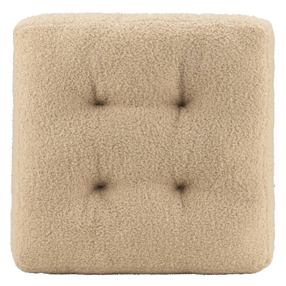 2e Halve Prijs Leen Bakker - Matraskussen Cara Teddy - Zand - 45x45x8 Cm - Polyester - Beige afbeelding 1